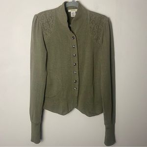 Prairie Underground Hemp and Organic Cotton Vilette Cardigan Sweater Green Small